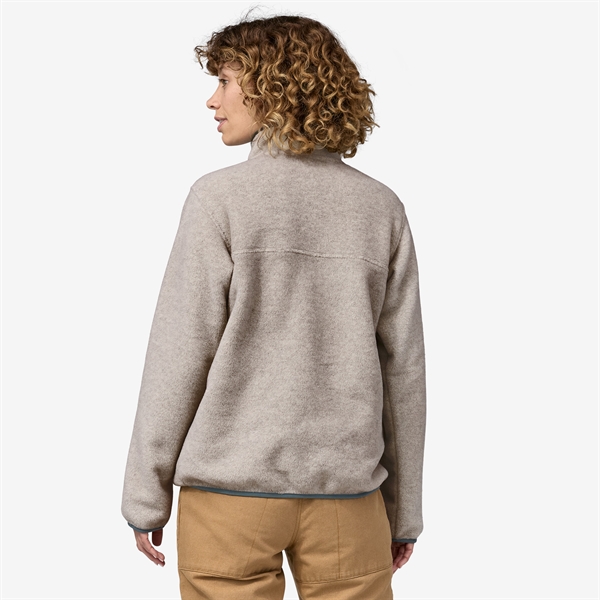 Patagonia Womens LW Synch Snap-T Fleece - Oatmeal Heather/Nouveau Green
